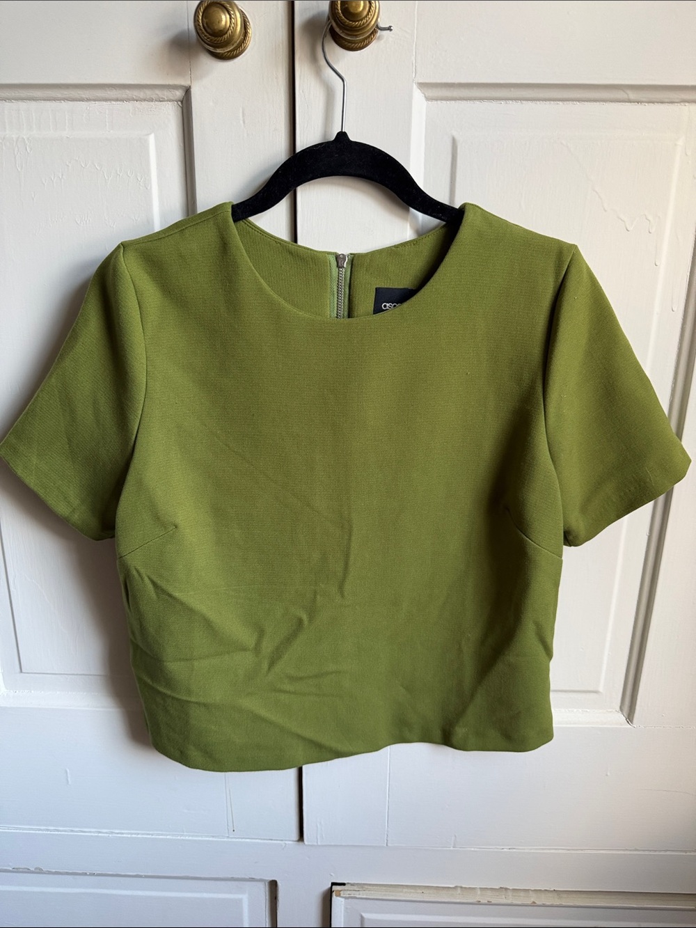 ASOS Olive Green Short Sleeve Structured Top
